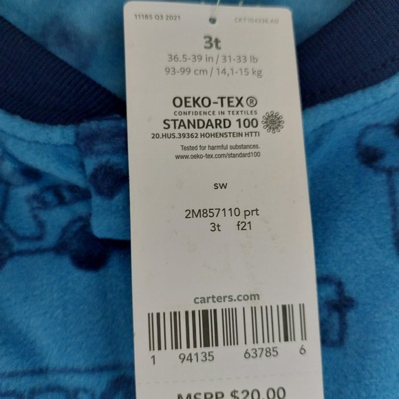 3/$20 New- Carter Baby Boys Footie Pajamas - Picture 8 of 13